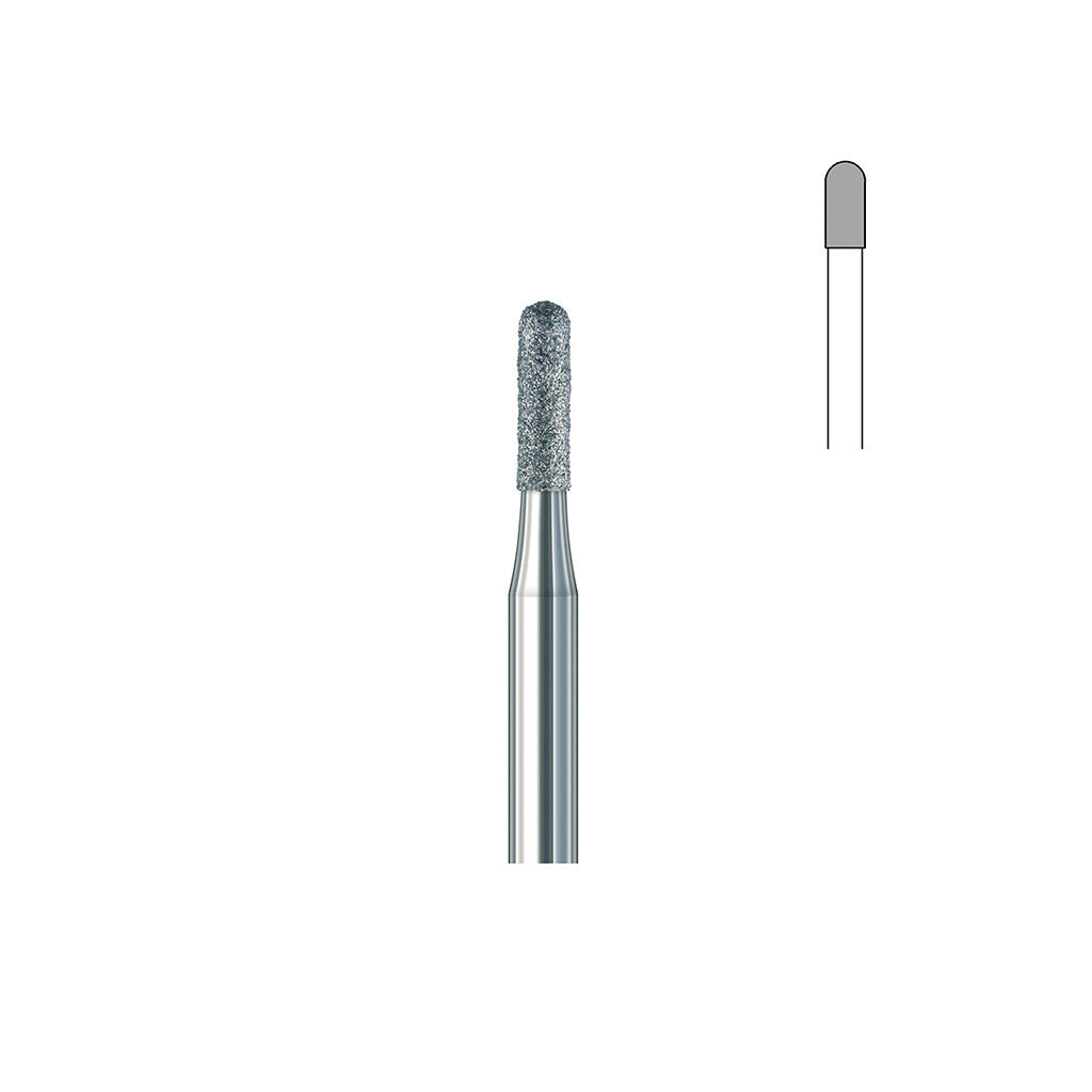 Fraise diamant 880 027 grain moyen cylindre bout arrondi