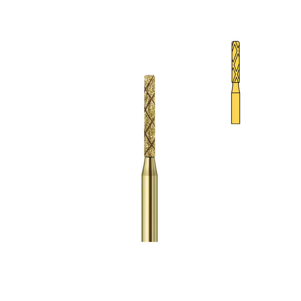 Fraise diamant CD25 014 FG grains moyens cylindre long bord arrondi