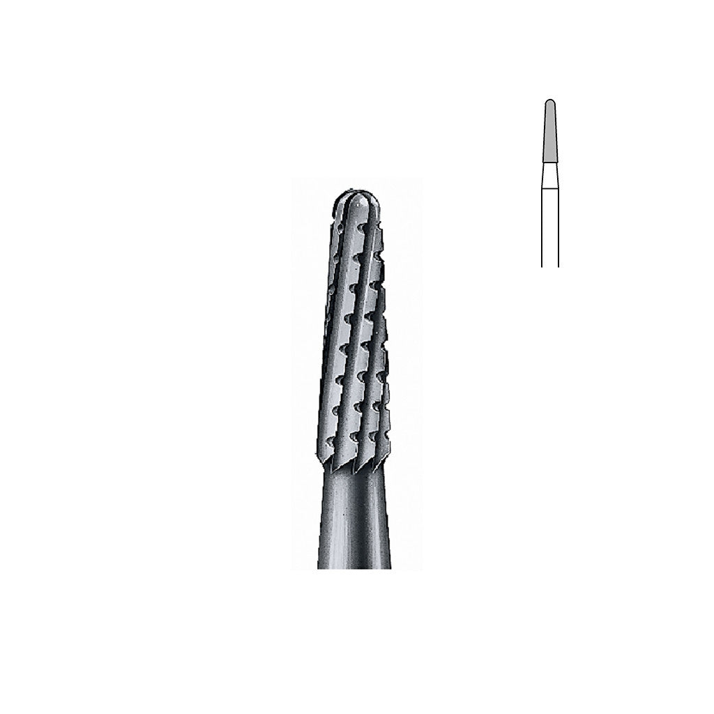 Fraise carbure 33RL 014.PM lg moyenne avec taille transversale cône long bout arrondi