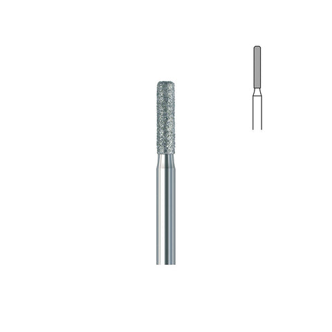 Fraise diamant 837KR 012 FG grains moyens cylindre bord arrondi