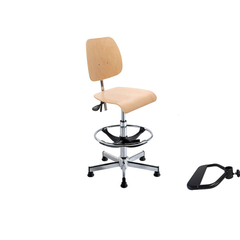 Siège bois avec piétement Optima H4 RP4 asynchrone 620 à 810 mm finition chromé