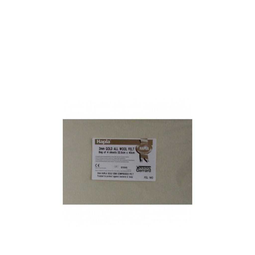 Hapla white wool felt, protection en feutre pour Padding, ép. 7 mm